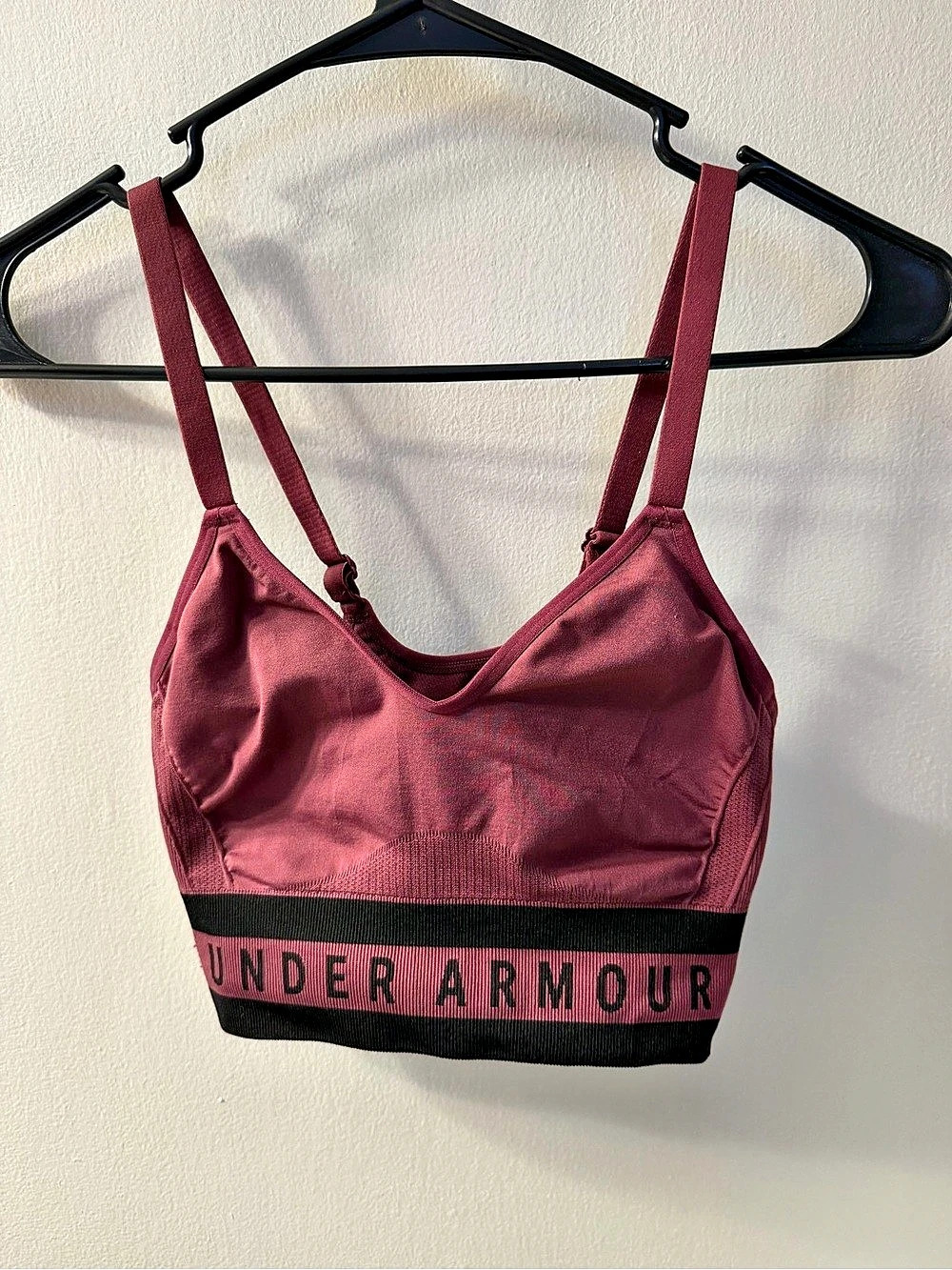 Under Armour UA Seamless Low Long Sports Bra Red